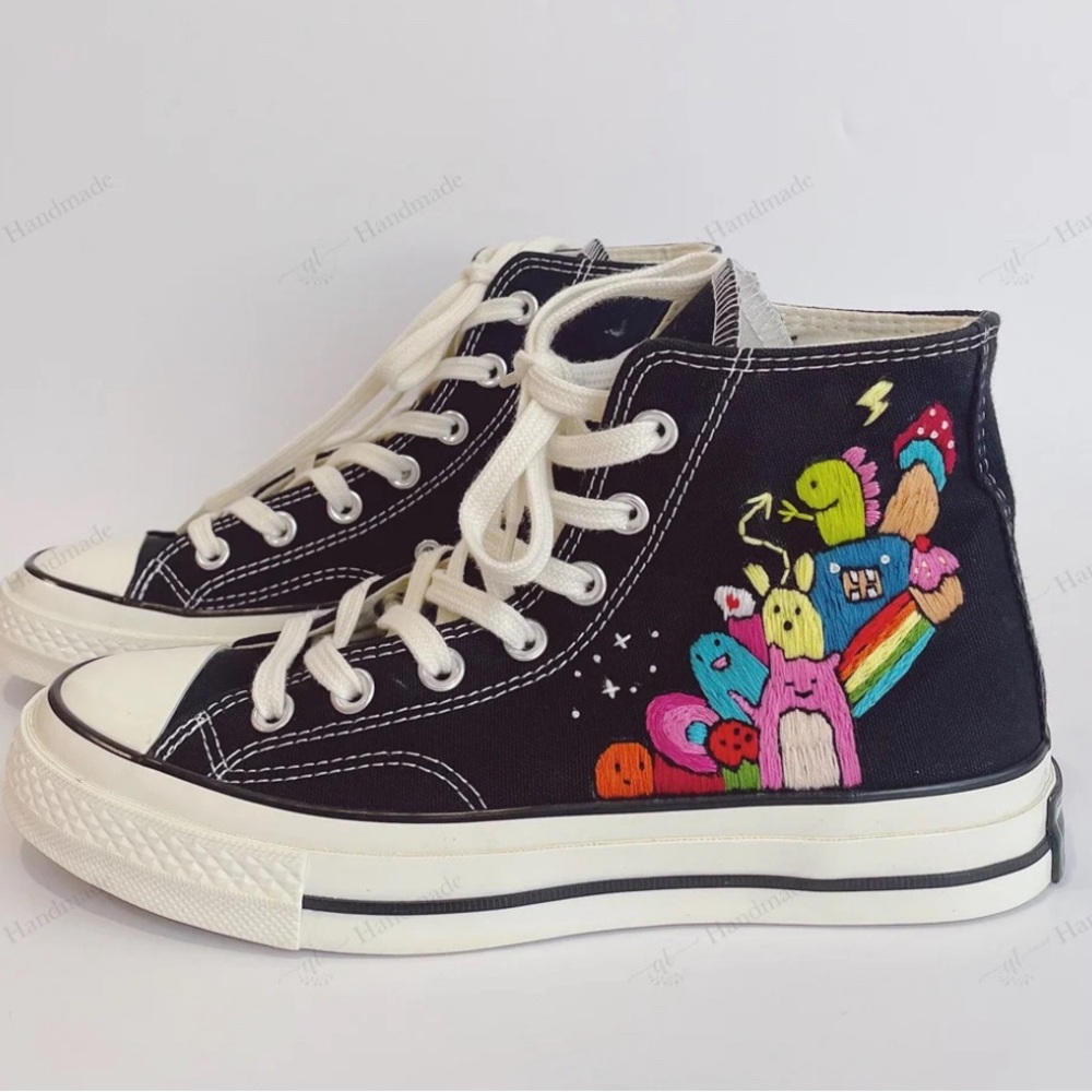 NEW Hand-Embroidered Converse High Tops